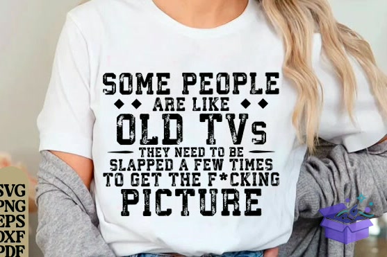 Funny Sarcastic Quote PNG Old TV Joke - DTF & Süblimasyon Baskı Tasarımı (SVG, DXF, EPS, PNG) - detaylı önizleme 3
