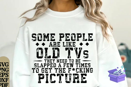 Funny Sarcastic Quote PNG Old TV Joke - DTF & Süblimasyon Baskı Tasarımı (SVG, DXF, EPS, PNG) - detaylı önizleme 5