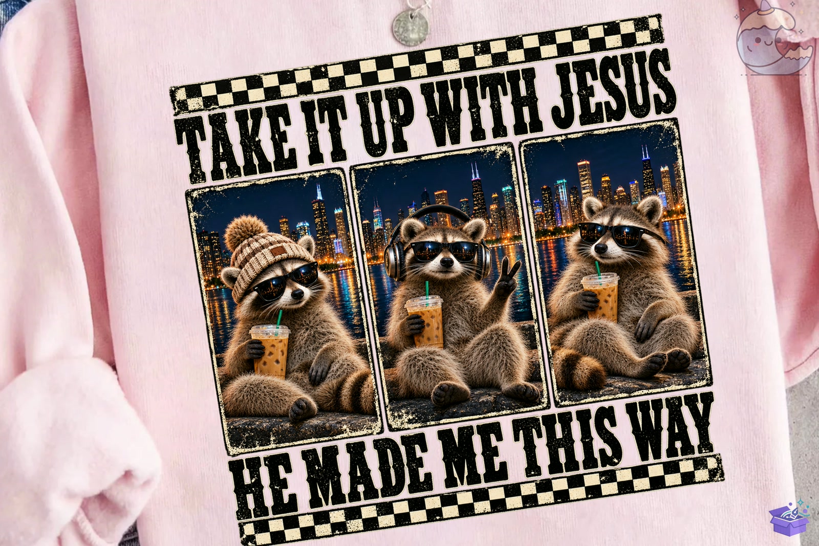 Funny Raccoons Jesus PNG Süblimasyon Baskı Des - DTF & Süblimasyon Baskı Tasarımı (SVG, DXF, EPS, PNG) - DTF Baskı Tasarımları İndir (DXF, SVG, EPS)