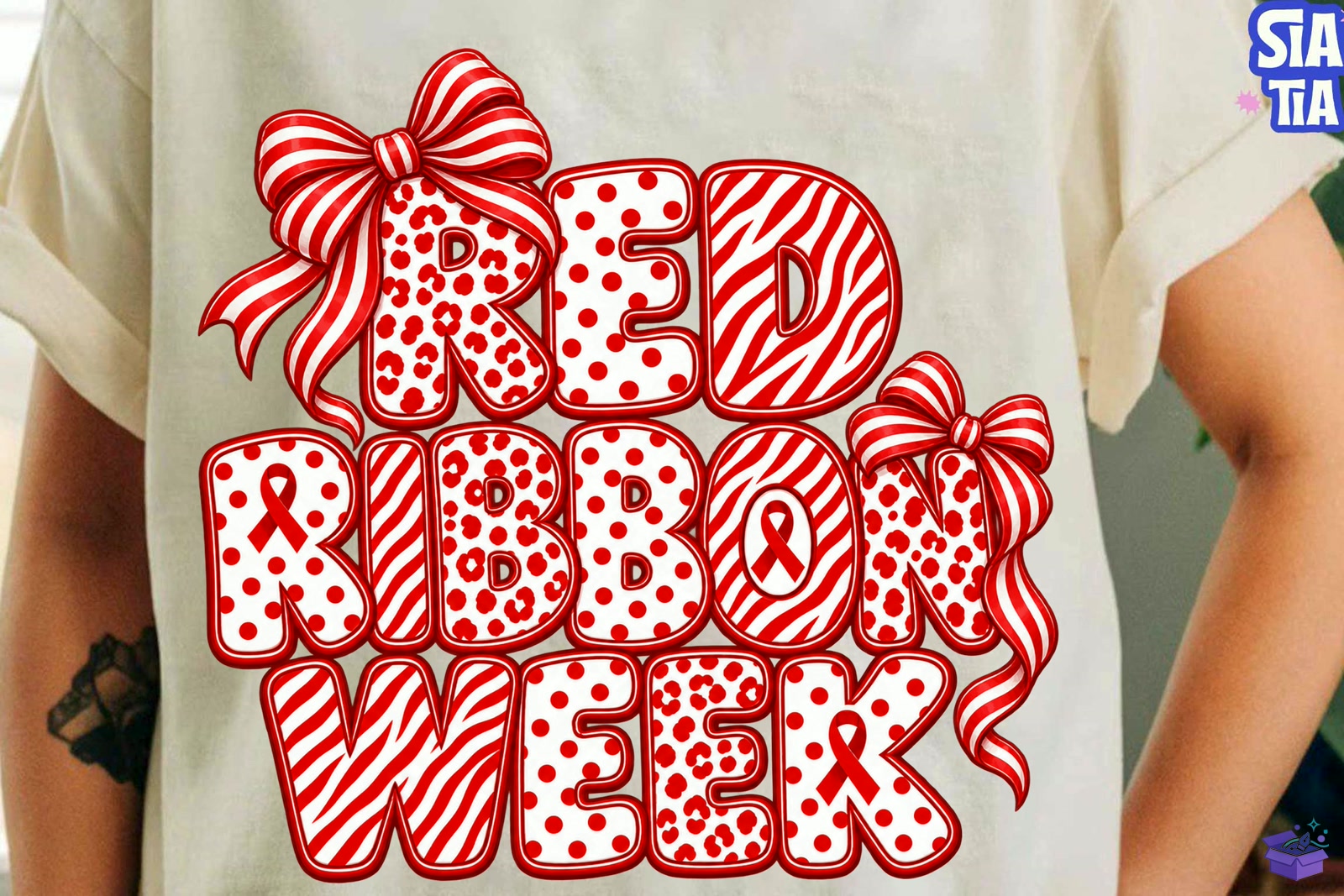 Red Ribbon Week PNG Süblimasyon Baskı Shirt - DTF & Süblimasyon Baskı Tasarımı (SVG, DXF, EPS, PNG) - detaylı önizleme 4