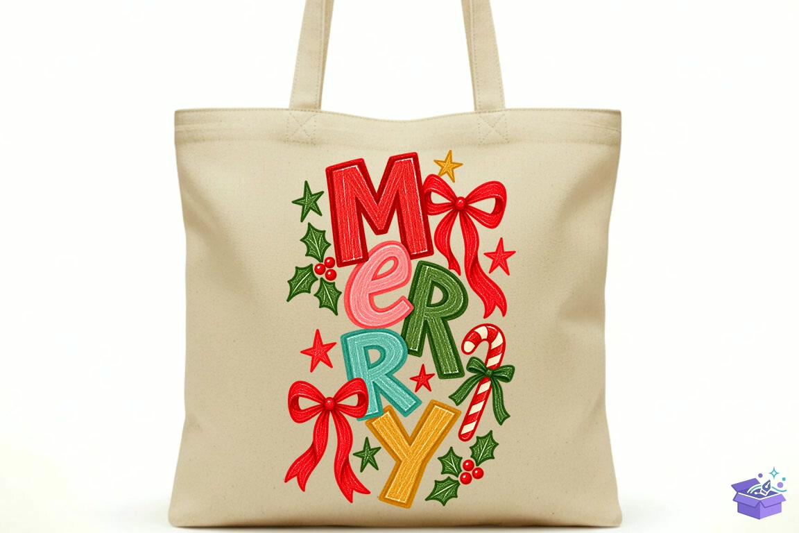 Merry Yılbaşı Preppy Hand Drawn PNG - DTF & Süblimasyon Baskı Tasarımı (SVG, DXF, EPS, PNG) - detaylı önizleme 4