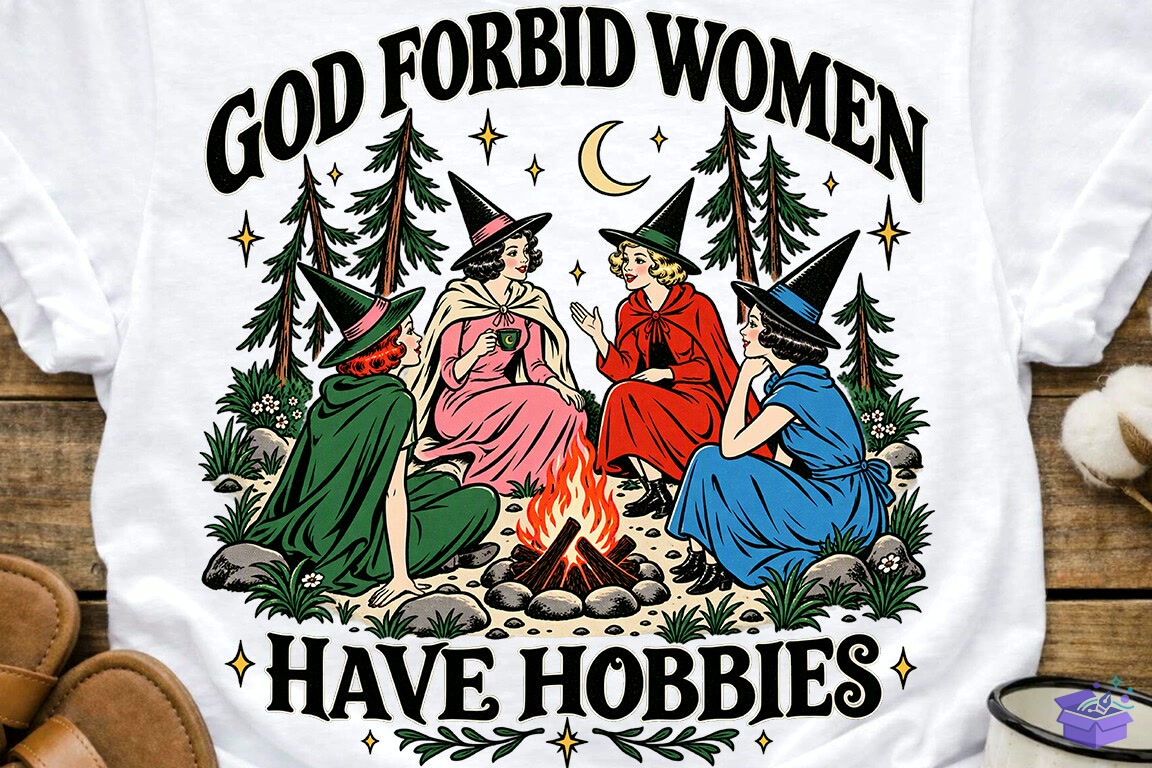 Women Have Hobbies Cadılar Bayramı PNG - DTF & Süblimasyon Baskı Tasarımı (SVG, DXF, EPS, PNG) - detaylı önizleme 6