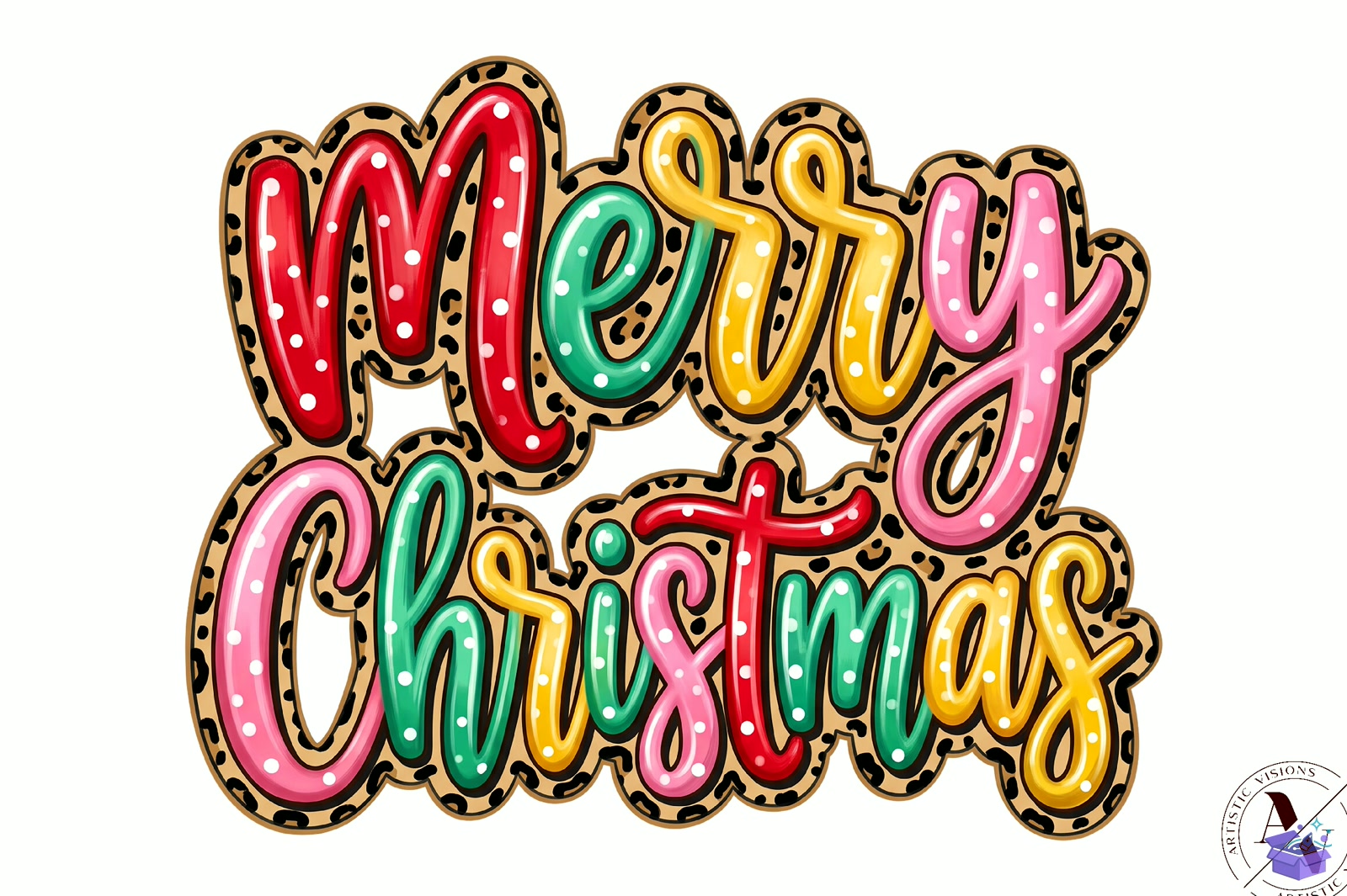 Merry Yılbaşı PNG Preppy Leopard - DTF & Süblimasyon Baskı Tasarımı (SVG, DXF, EPS, PNG) - DTF Baskı Tasarımları İndir (DXF, SVG, EPS)