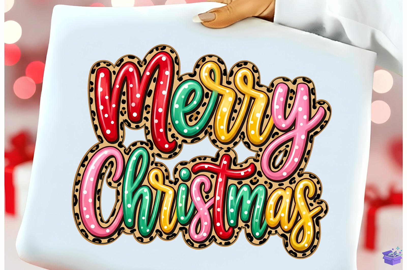 Merry Yılbaşı PNG Preppy Leopard - DTF & Süblimasyon Baskı Tasarımı (SVG, DXF, EPS, PNG) - detaylı önizleme 2