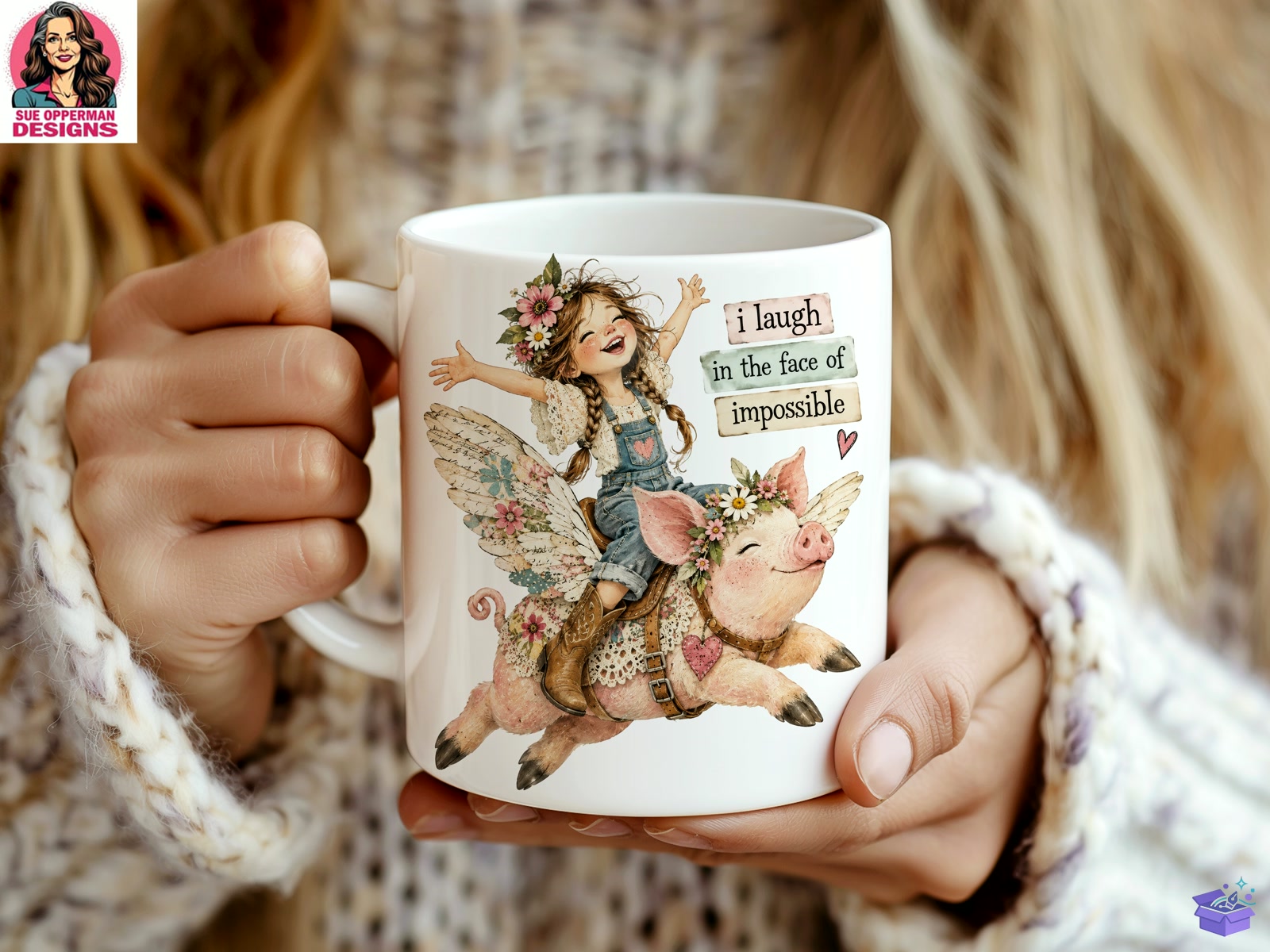 I Laugh İn Face Of Impossible Flying Pig - DTF & Süblimasyon Baskı Tasarımı (SVG, DXF, EPS, PNG) - detaylı önizleme 4