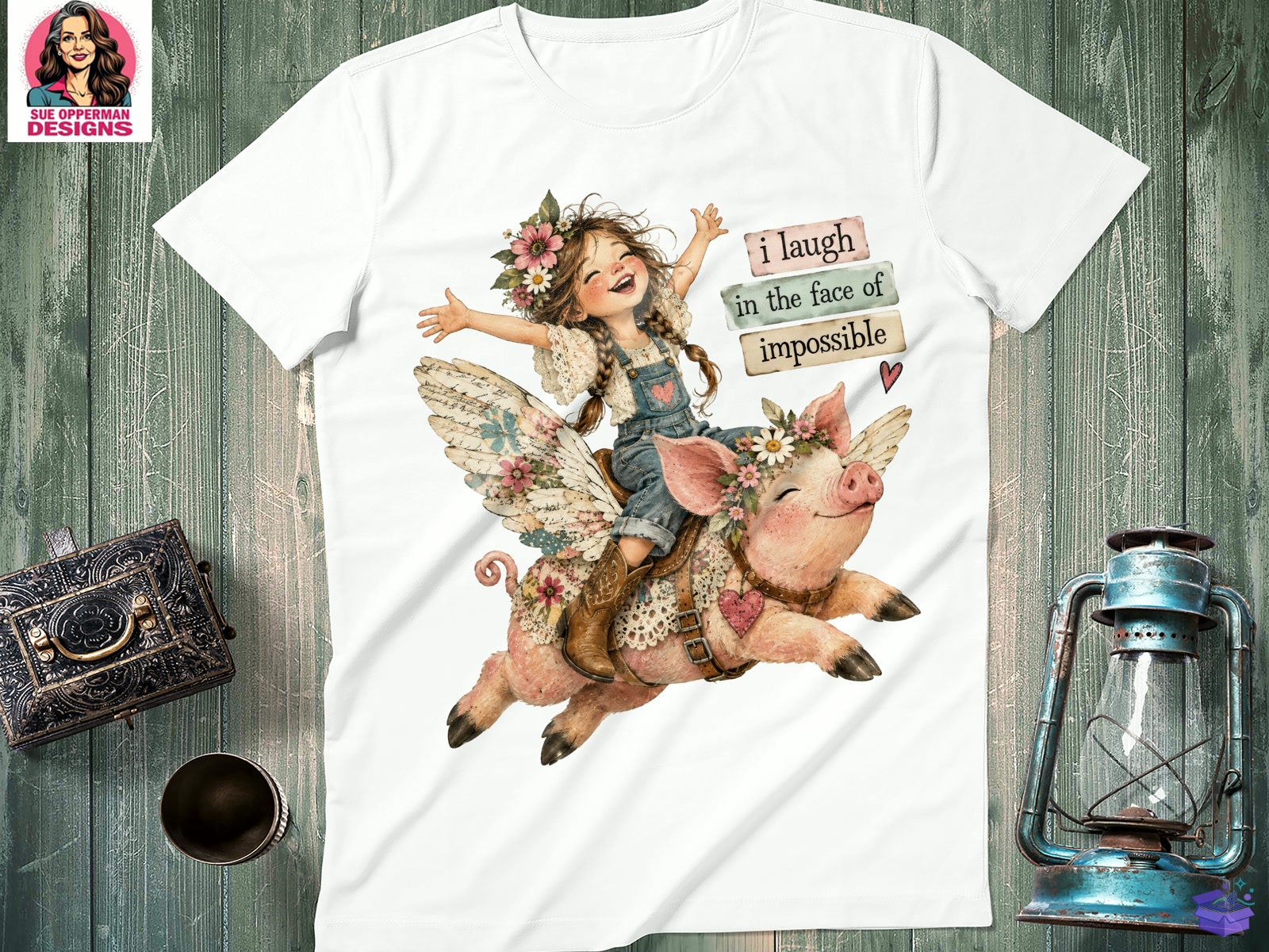 I Laugh İn Face Of Impossible Flying Pig - DTF & Süblimasyon Baskı Tasarımı (SVG, DXF, EPS, PNG) - detaylı önizleme 5