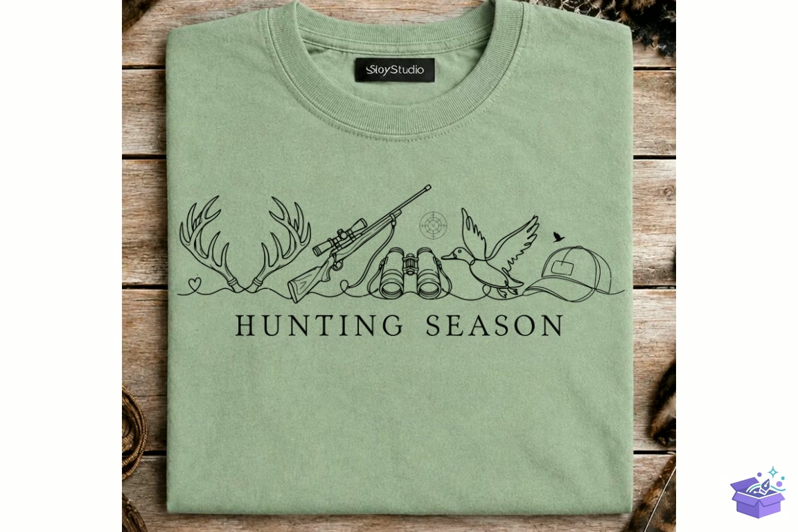 Minimalist Hunting Season SVG - DTF & Süblimasyon Baskı Tasarımı (SVG, DXF, EPS, PNG) - detaylı önizleme 3