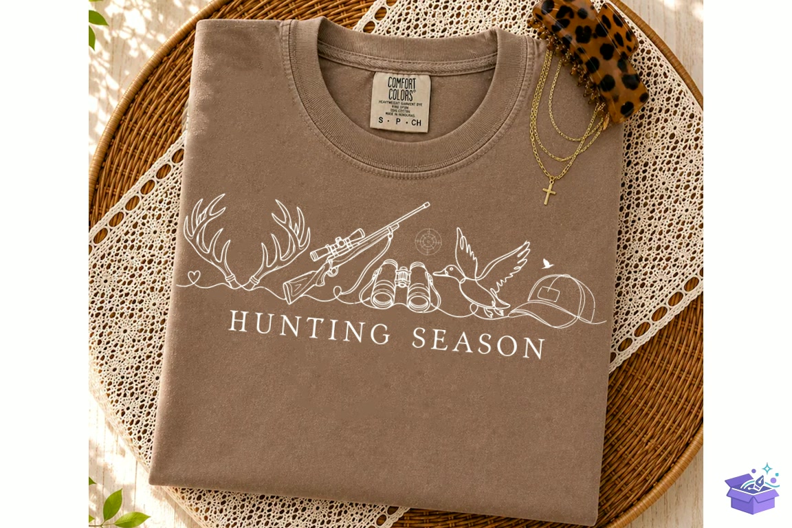 Minimalist Hunting Season SVG - DTF & Süblimasyon Baskı Tasarımı (SVG, DXF, EPS, PNG) - detaylı önizleme 4