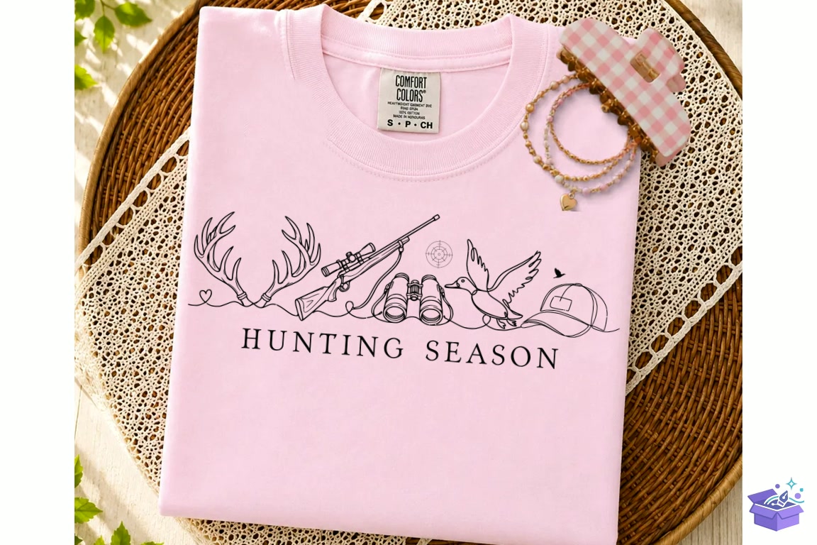 Minimalist Hunting Season SVG - DTF & Süblimasyon Baskı Tasarımı (SVG, DXF, EPS, PNG) - detaylı önizleme 5