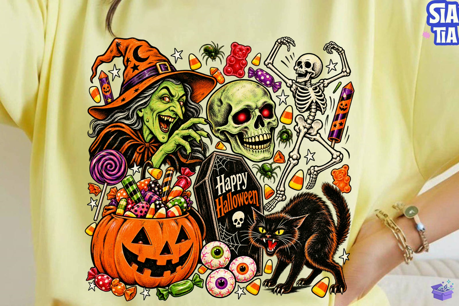 Happy Cadılar Bayramı PNG Süblimasyon Baskı Shirt De - DTF & Süblimasyon Baskı Tasarımı (SVG, DXF, EPS, PNG) - detaylı önizleme 3