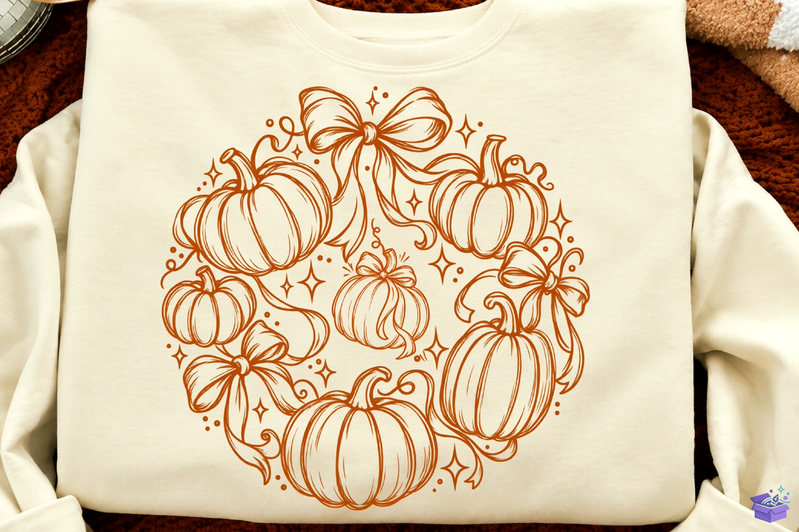 Boho Fall Pumpkin Bow Autumn Cadılar Bayramı - DTF & Süblimasyon Baskı Tasarımı (SVG, DXF, EPS, PNG) - detaylı önizleme 2