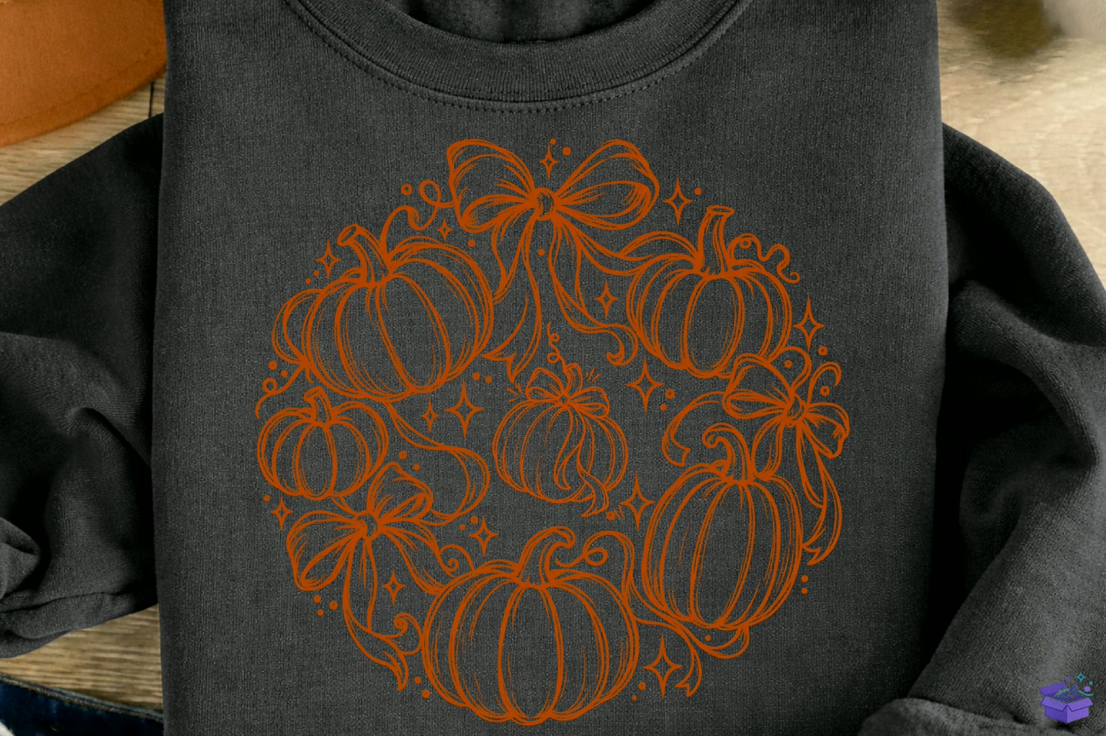 Boho Fall Pumpkin Bow Autumn Cadılar Bayramı - DTF & Süblimasyon Baskı Tasarımı (SVG, DXF, EPS, PNG) - detaylı önizleme 3