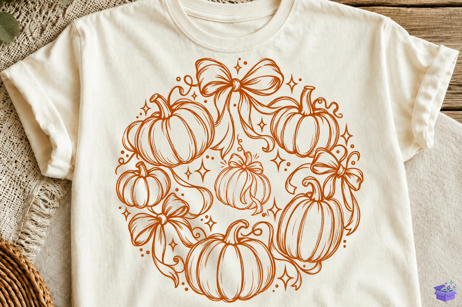 Boho Fall Pumpkin Bow Autumn Cadılar Bayramı - DTF & Süblimasyon Baskı Tasarımı (SVG, DXF, EPS, PNG) - detaylı önizleme 4
