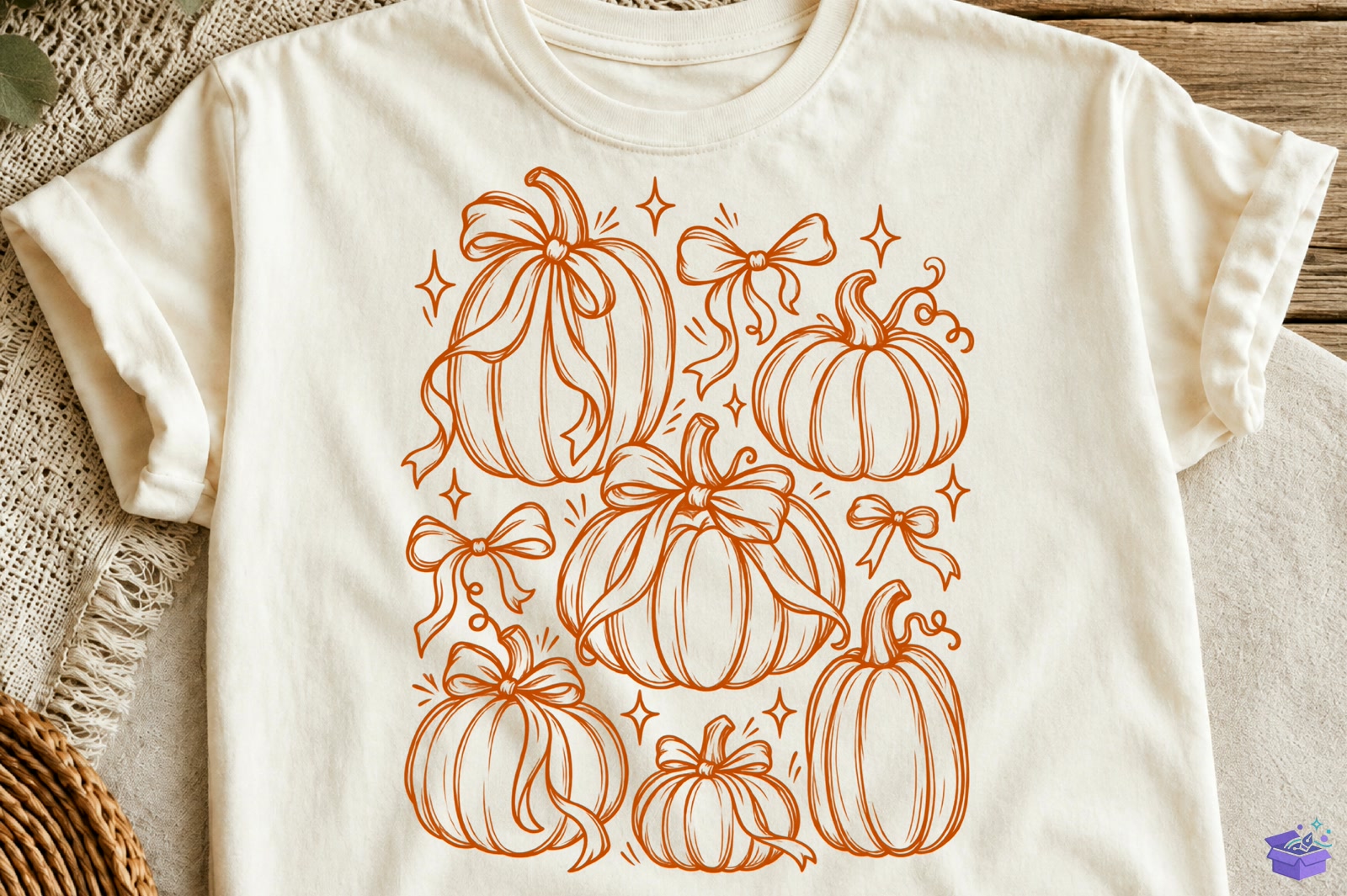 Boho Fall Pumpkin Bow Autumn Cadılar Bayramı - DTF & Süblimasyon Baskı Tasarımı (SVG, DXF, EPS, PNG) - detaylı önizleme 5