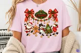 "Merry Christmas" Fiyonklu Coquette Çelenk Tasarımı - DTF & Süblimasyon Baskı Tasarımı (PNG) - detaylı önizleme 3