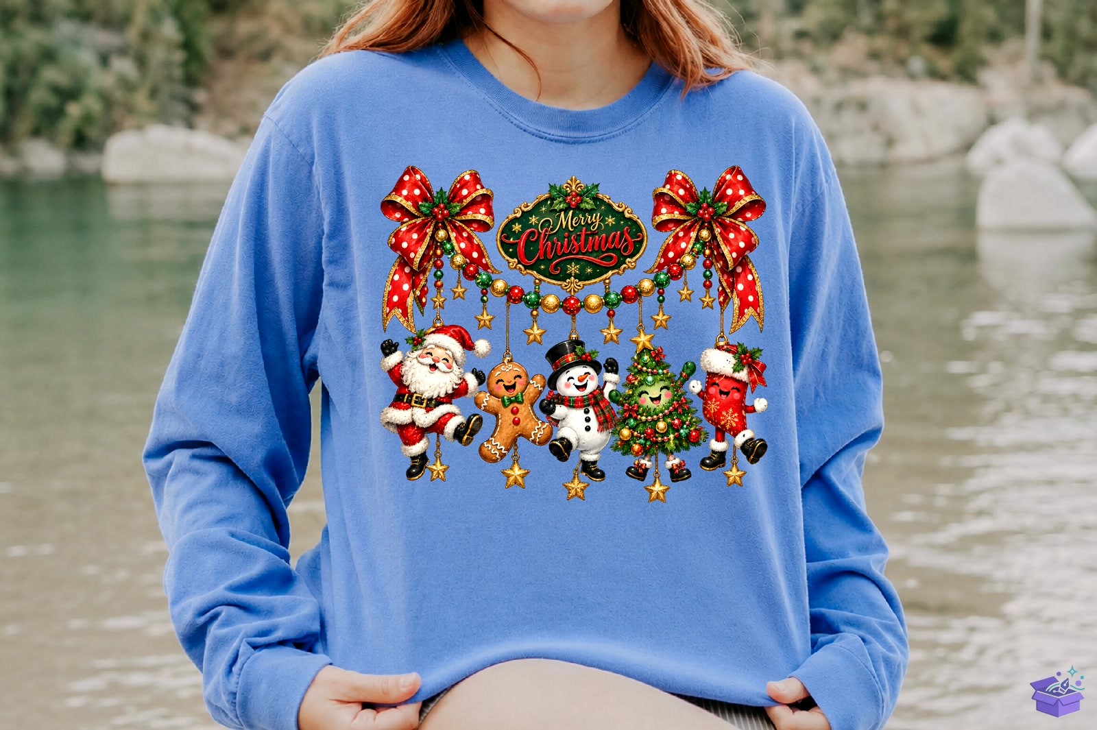 Merry Yılbaşı Garland Coquette Bow PNG - DTF & Süblimasyon Baskı Tasarımı (SVG, DXF, EPS, PNG) - detaylı önizleme 4