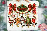 "Merry Christmas" Fiyonklu Coquette Çelenk Tasarımı - DTF & Süblimasyon Baskı Tasarımı (PNG) - detaylı önizleme 5