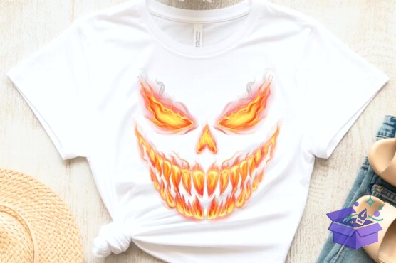 Flaming Evil Smile Cadılar Bayramı Horror PNG - DTF & Süblimasyon Baskı Tasarımı (SVG, DXF, EPS, PNG) - detaylı önizleme 4