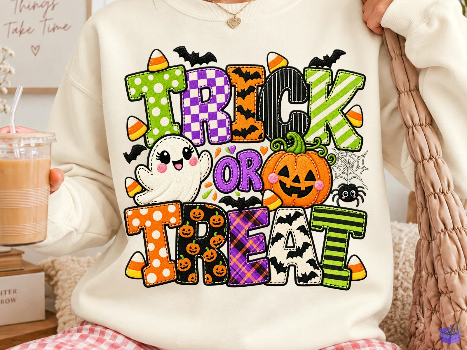 Trick Or Treat Cadılar Bayramı PNG Süblimasyon Baskı - DTF & Süblimasyon Baskı Tasarımı (SVG, DXF, EPS, PNG) - detaylı önizleme 3