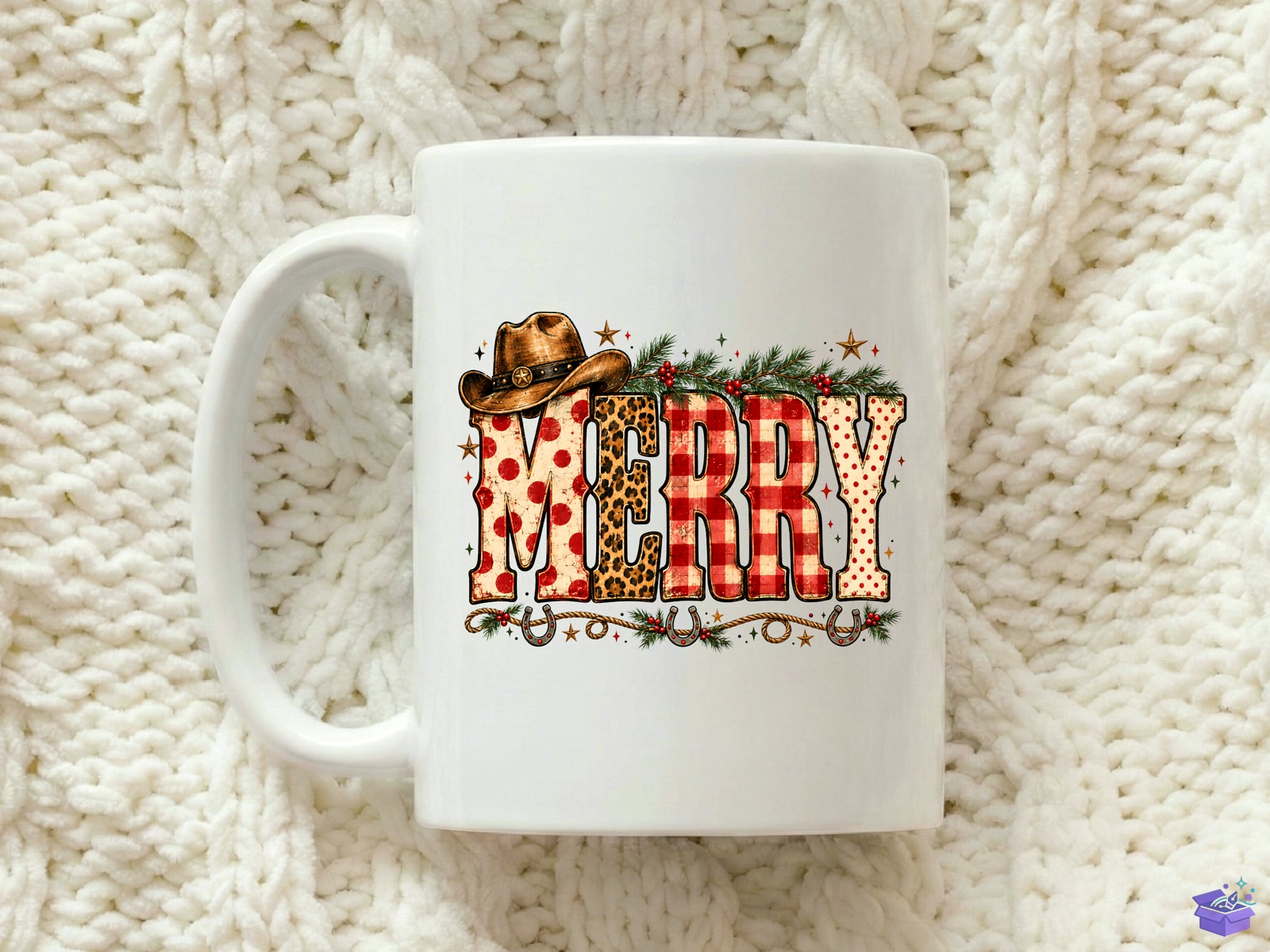Merry Yılbaşı Cowboy PNG - DTF & Süblimasyon Baskı Tasarımı (SVG, DXF, EPS, PNG) - detaylı önizleme 4