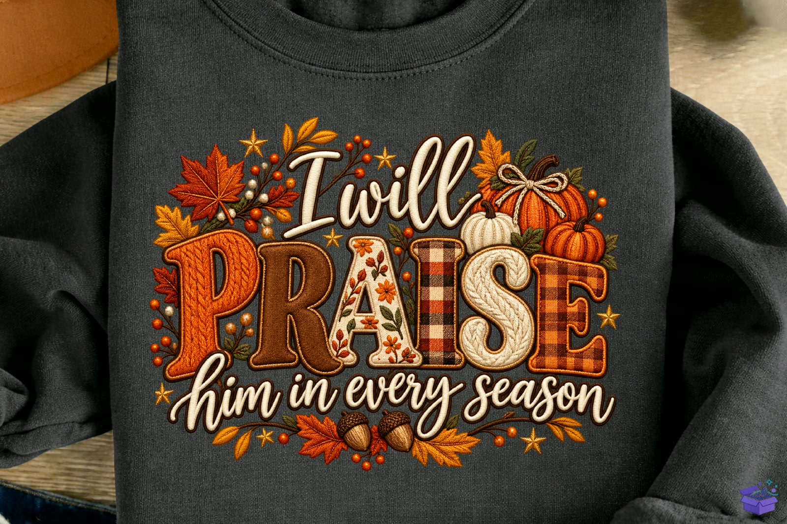 I Will Praise Him Thanksgiving Christian - Makine Nakış Deseni (SVG, DXF, EPS, PNG) - detaylı önizleme 5