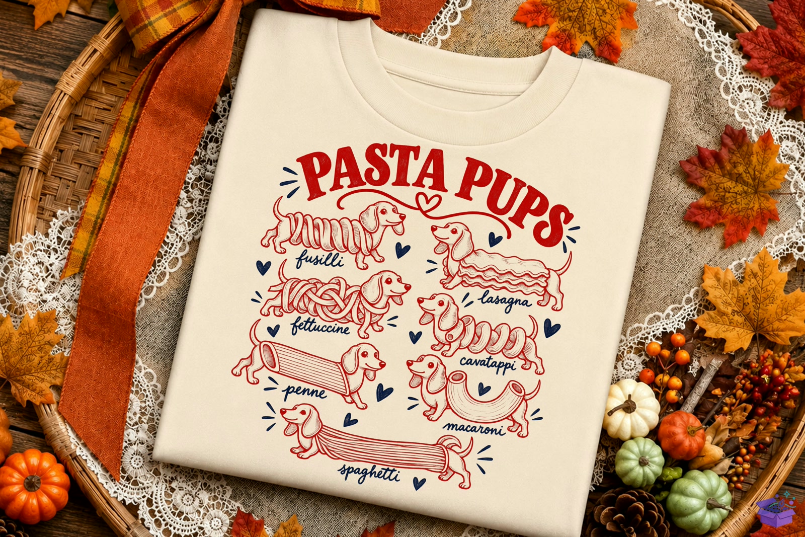 Pasta Pups Dachshund Köpek PNG Shirt Desig - DTF & Süblimasyon Baskı Tasarımı (SVG, DXF, EPS, PNG) - DTF Baskı Tasarımları İndir (DXF, SVG, EPS)