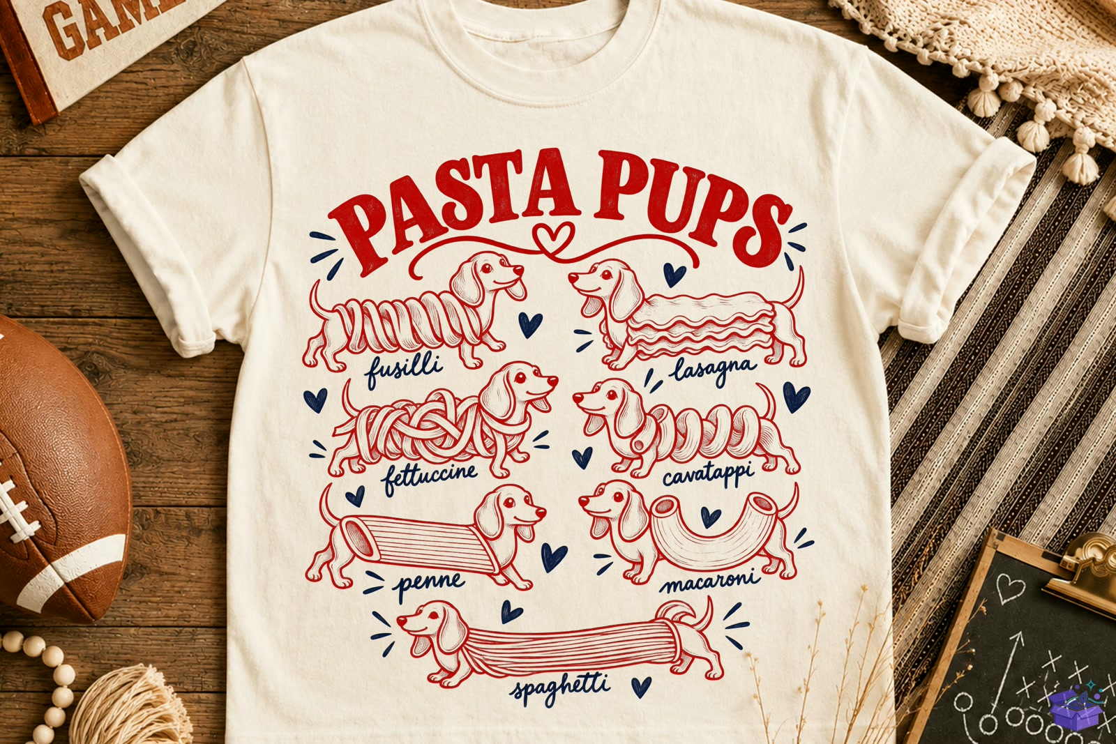 Pasta Pups Dachshund Köpek PNG Shirt Desig - DTF & Süblimasyon Baskı Tasarımı (SVG, DXF, EPS, PNG) - detaylı önizleme 4