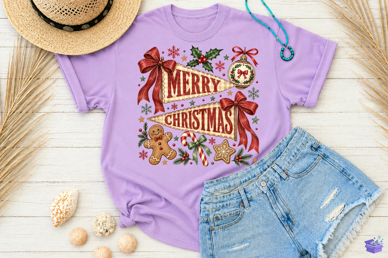 Merry Yılbaşı Vintage Pennant Flag PNG - DTF & Süblimasyon Baskı Tasarımı (SVG, DXF, EPS, PNG) - detaylı önizleme 3