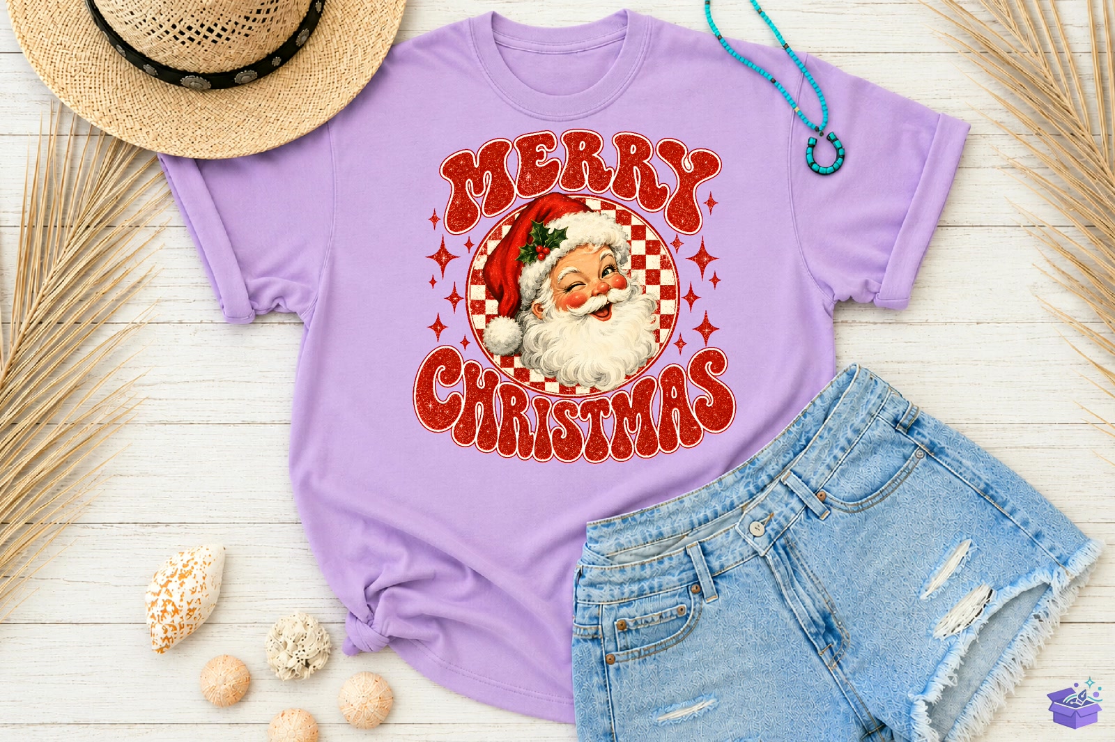Vintage Merry Yılbaşı Santa PNG - DTF & Süblimasyon Baskı Tasarımı (SVG, DXF, EPS, PNG) - detaylı önizleme 3