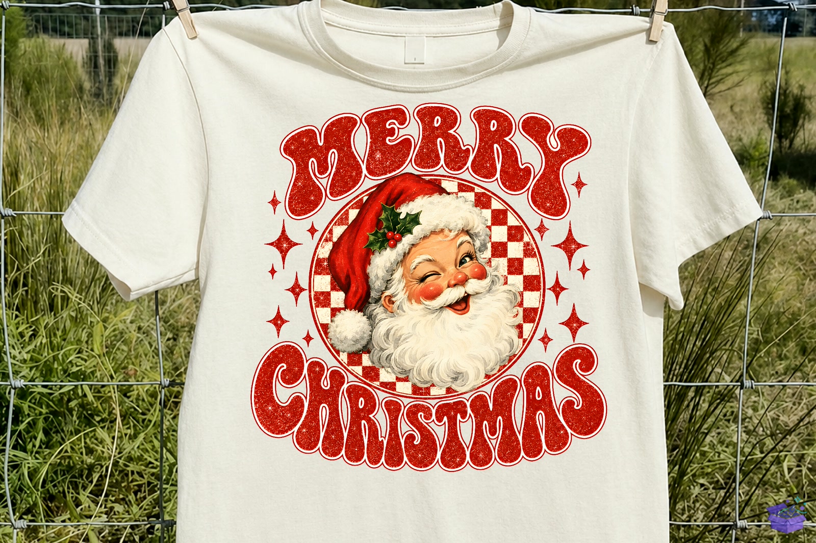 Vintage Merry Yılbaşı Santa PNG - DTF & Süblimasyon Baskı Tasarımı (SVG, DXF, EPS, PNG) - detaylı önizleme 6