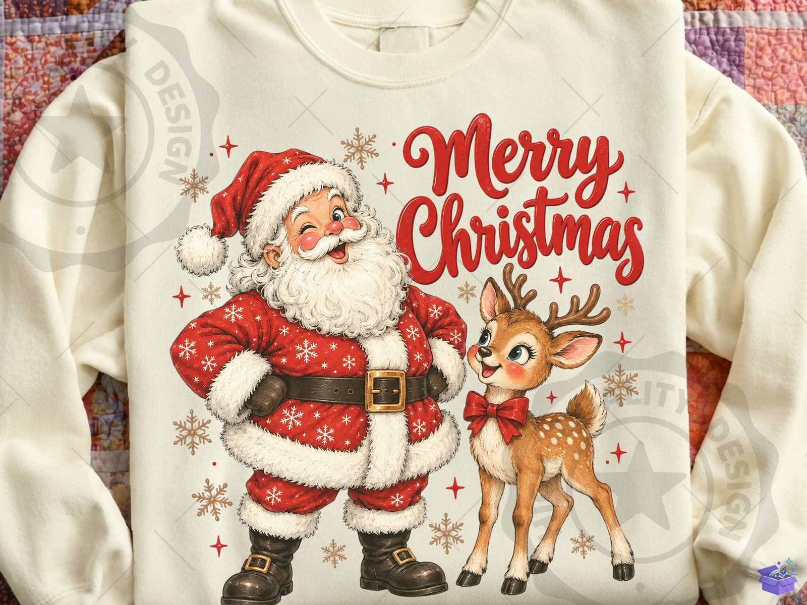 Merry Yılbaşı Santa And Ren Geyiği PNG - DTF & Süblimasyon Baskı Tasarımı (SVG, DXF, EPS, PNG) - DTF Baskı Tasarımları İndir (DXF, SVG, EPS)