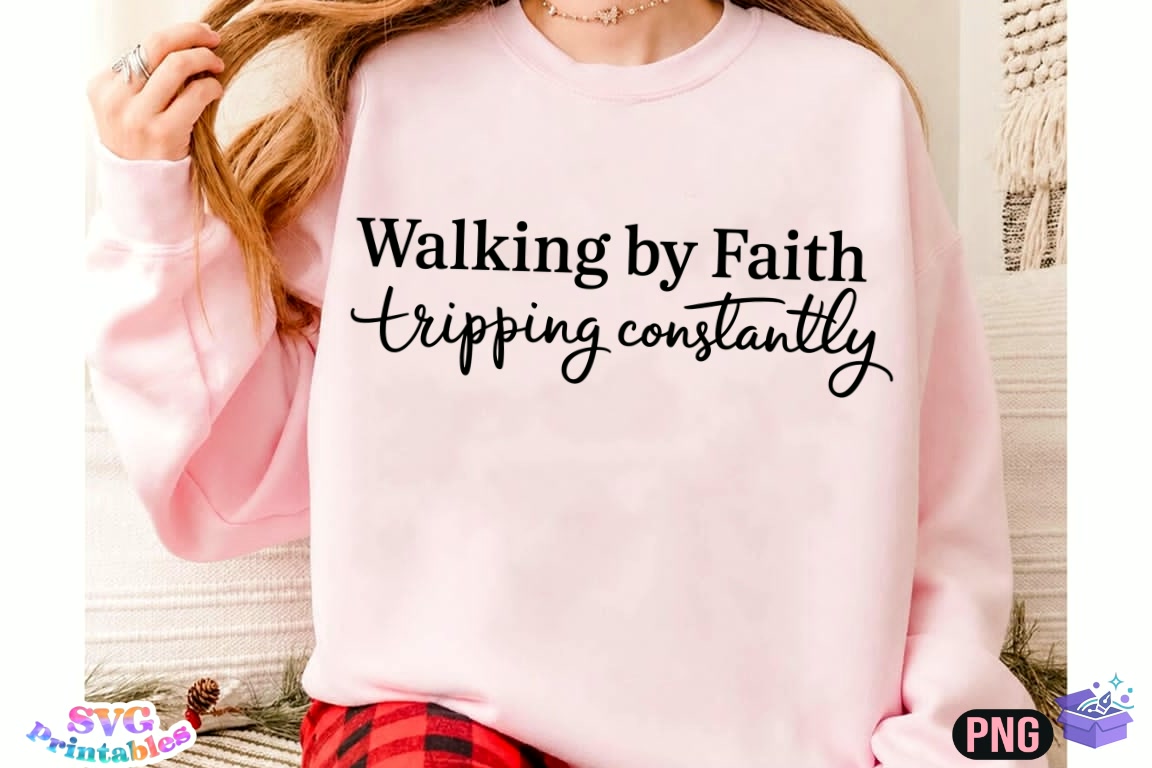Funny Christian Shirt Png Walking By - DTF & Süblimasyon Baskı Tasarımı (SVG, DXF, EPS, PNG) - detaylı önizleme 3