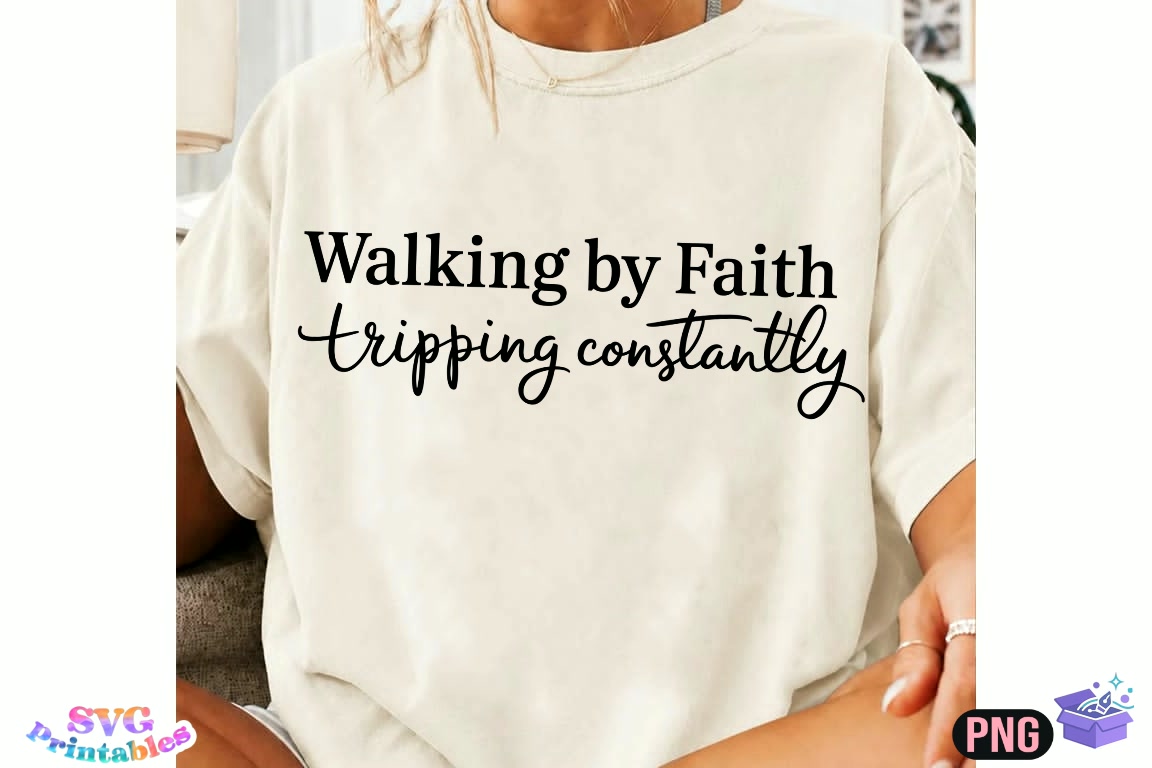 Funny Christian Shirt Png Walking By - DTF & Süblimasyon Baskı Tasarımı (SVG, DXF, EPS, PNG) - detaylı önizleme 5