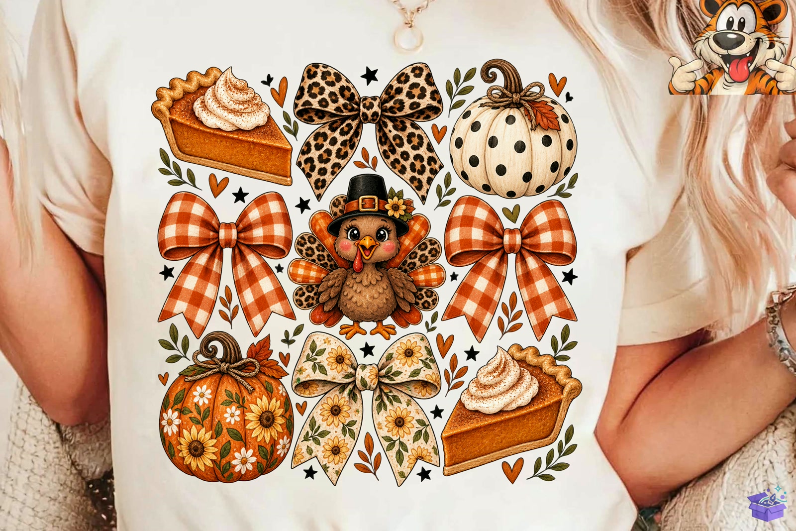 Fall Thanksgiving PNG Shirt Design Bundl - DTF & Süblimasyon Baskı Tasarımı (SVG, DXF, EPS, PNG) - detaylı önizleme 3