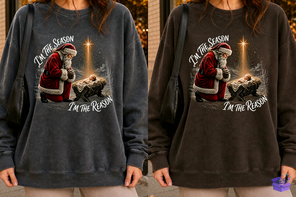 Santa Nativity Jesus Yılbaşı PNG - DTF & Süblimasyon Baskı Tasarımı (SVG, DXF, EPS, PNG) - detaylı önizleme 3