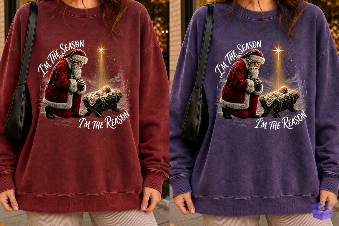 Santa Nativity Jesus Yılbaşı PNG - DTF & Süblimasyon Baskı Tasarımı (SVG, DXF, EPS, PNG) - detaylı önizleme 4
