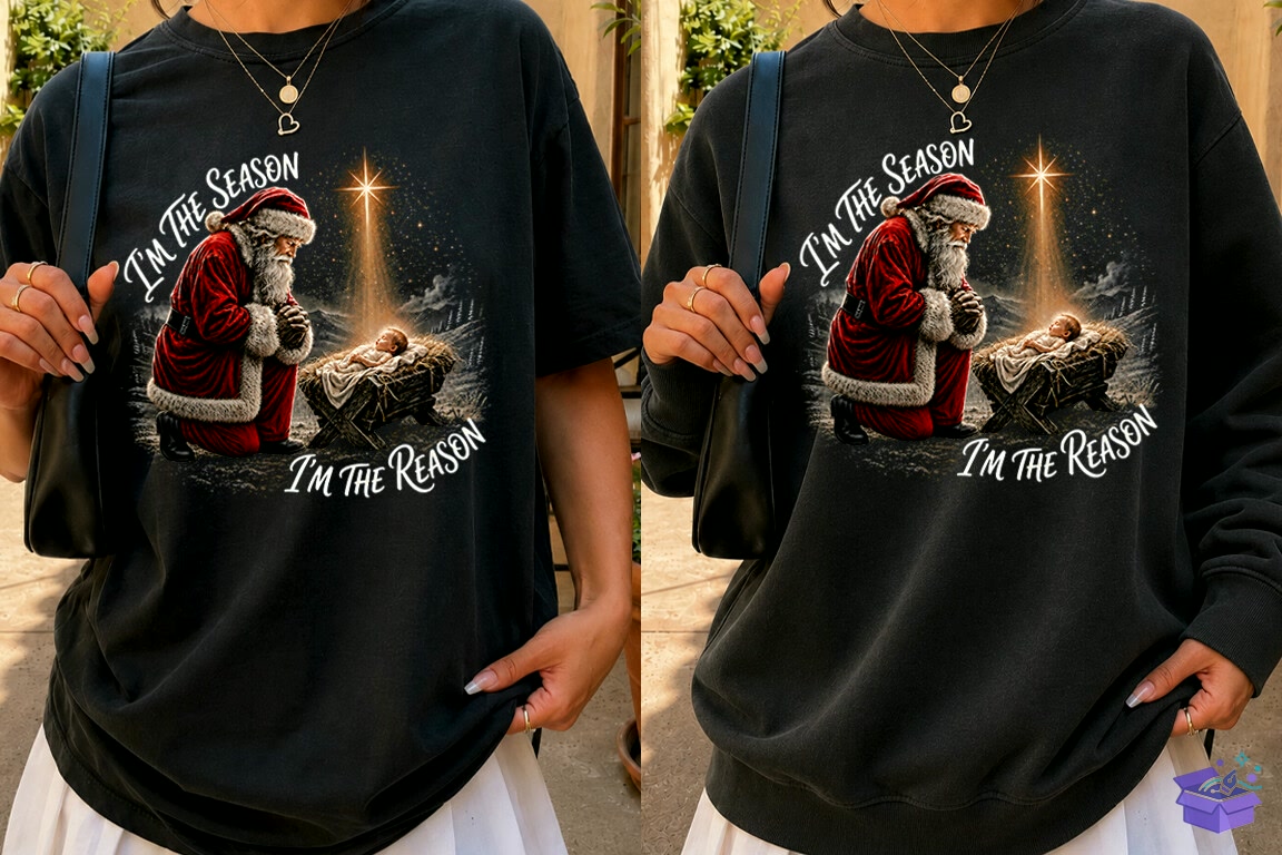 Santa Nativity Jesus Yılbaşı PNG - DTF & Süblimasyon Baskı Tasarımı (SVG, DXF, EPS, PNG) - detaylı önizleme 5