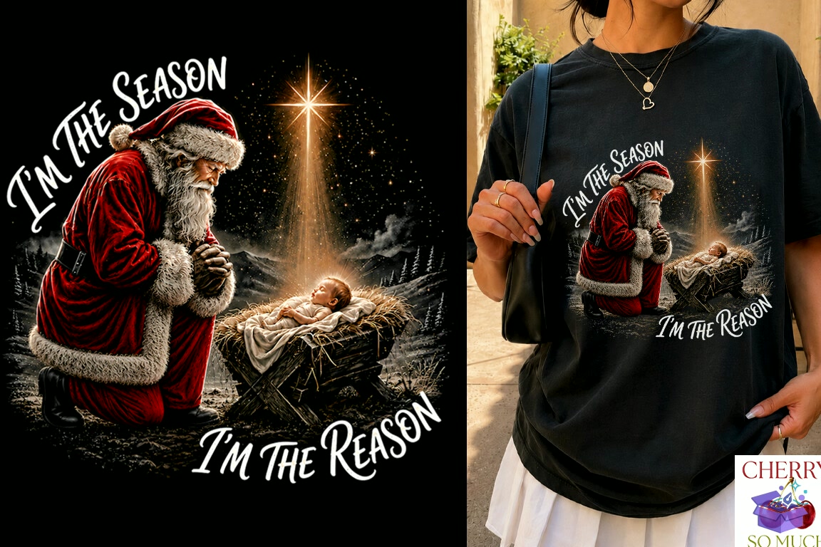 Santa Nativity Jesus Yılbaşı PNG - DTF & Süblimasyon Baskı Tasarımı (SVG, DXF, EPS, PNG) - detaylı önizleme 6