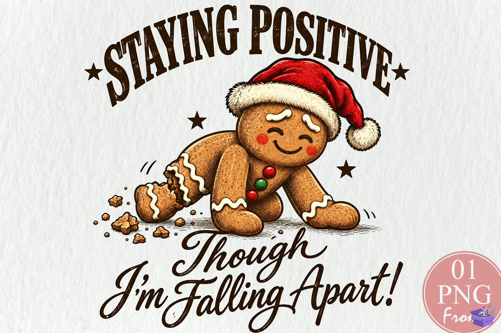 Funny Yılbaşı Gingerbread Man PNG - DTF & Süblimasyon Baskı Tasarımı (SVG, DXF, EPS, PNG) - DTF Baskı Tasarımları İndir (DXF, SVG, EPS)