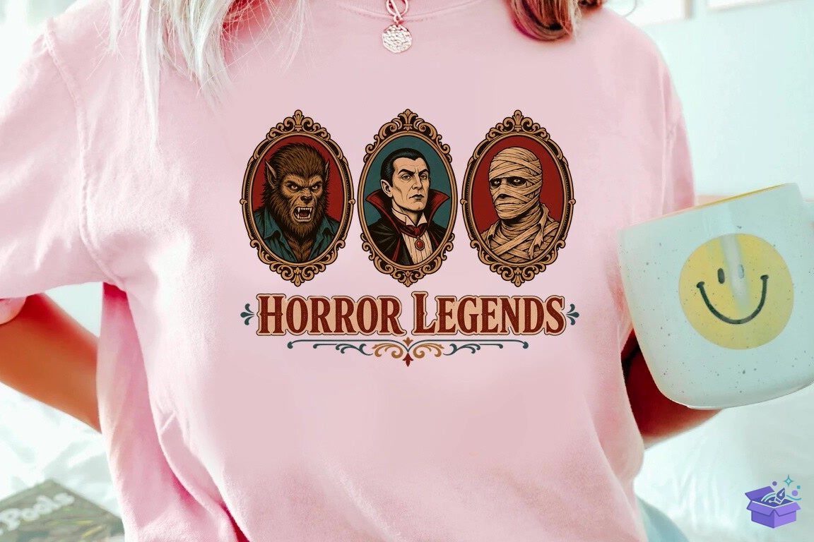 Vintage Horror Legends Monsters Retro PN - DTF & Süblimasyon Baskı Tasarımı (SVG, DXF, EPS, PNG) - detaylı önizleme 2