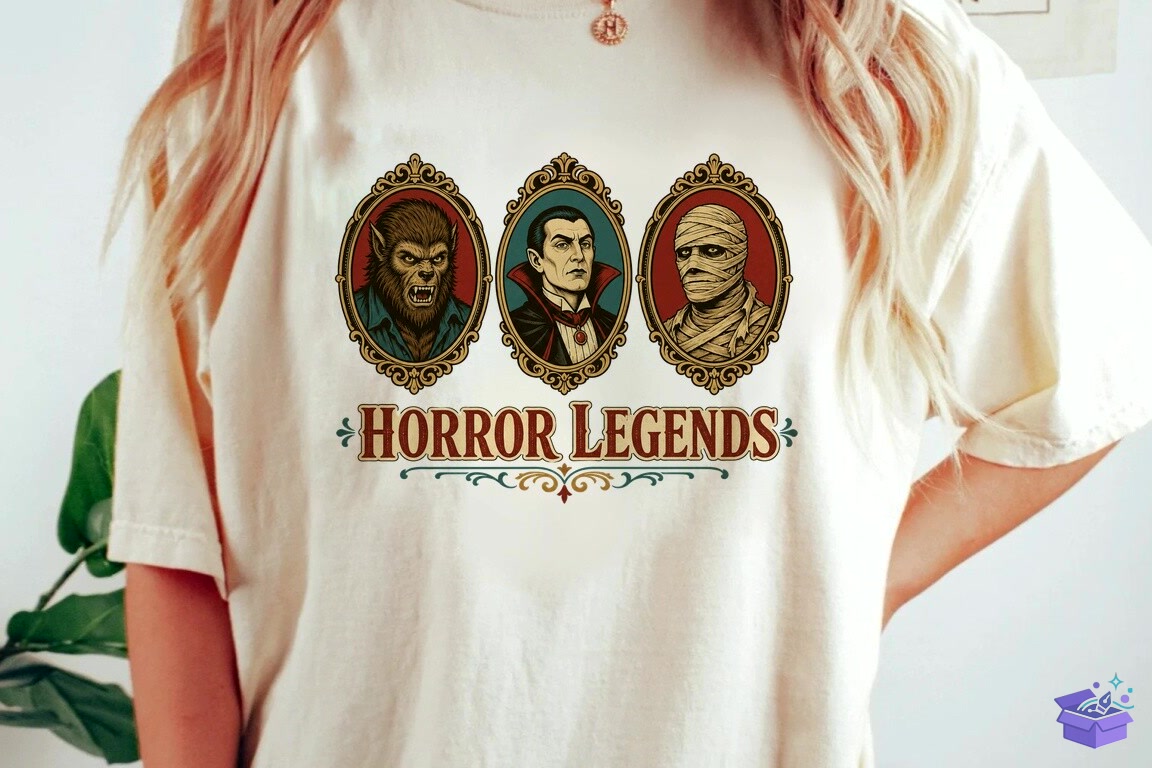 Vintage Horror Legends Monsters Retro PN - DTF & Süblimasyon Baskı Tasarımı (SVG, DXF, EPS, PNG) - detaylı önizleme 4
