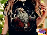 Vintage Noel Baba Yarım Ton (Halftone) Tasarımı - DTF & Süblimasyon Baskı Tasarımı (PNG) - detaylı önizleme 1