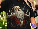 Vintage Noel Baba Yarım Ton (Halftone) Tasarımı - DTF & Süblimasyon Baskı Tasarımı (PNG) - detaylı önizleme 2