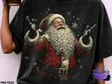 Vintage Noel Baba Yarım Ton (Halftone) Tasarımı - DTF & Süblimasyon Baskı Tasarımı (PNG) - detaylı önizleme 5