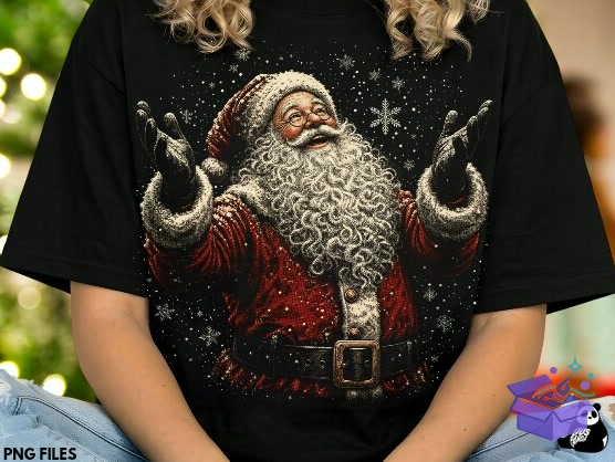 Vintage Santa Halftone Yılbaşı Png - DTF & Süblimasyon Baskı Tasarımı (SVG, DXF, EPS, PNG) - detaylı önizleme 6