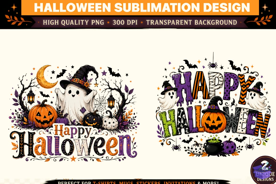 Happy Cadılar Bayramı Süblimasyon Baskı Design - DTF & Süblimasyon Baskı Tasarımı (SVG, DXF, EPS, PNG) - DTF Baskı Tasarımları İndir (DXF, SVG, EPS)