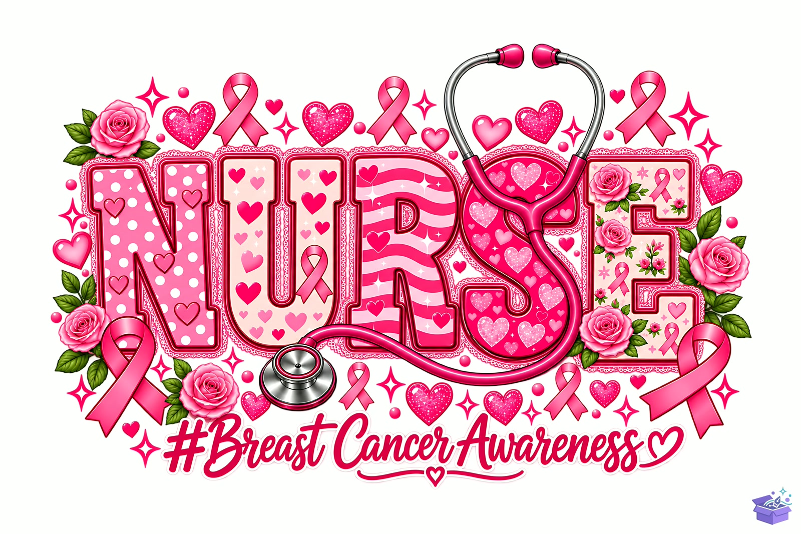 Breast Cancer Awareness Nurse Design - DTF & Süblimasyon Baskı Tasarımı (SVG, DXF, EPS, PNG) - DTF Baskı Tasarımları İndir (DXF, SVG, AI)