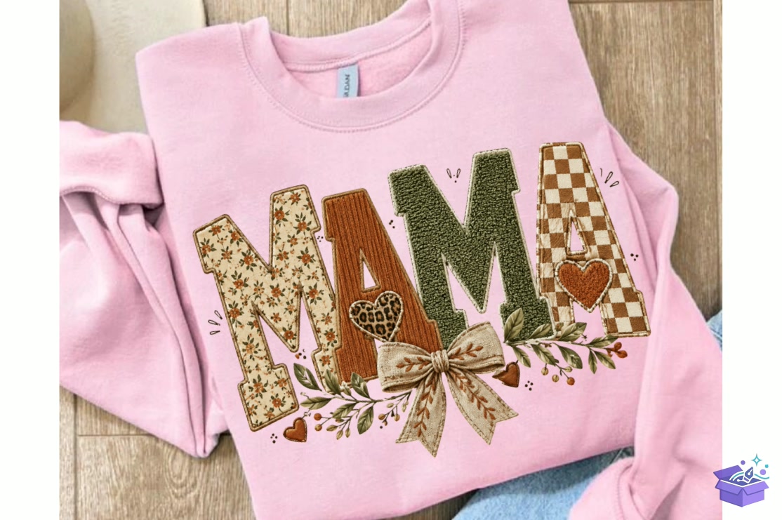 Faux Yarn Fall Mama PNG Autumn Mama PNG - Makine Nakış Deseni (SVG, DXF, EPS, PNG) - detaylı önizleme 4
