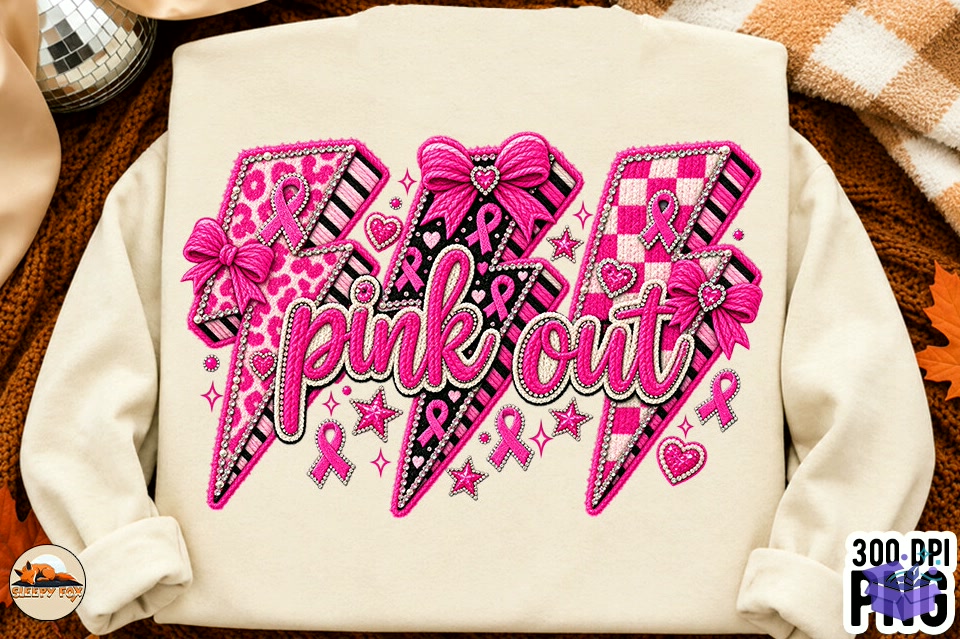 Faux Yarn Breast Cancer Shirt Pink Out - DTF & Süblimasyon Baskı Tasarımı (SVG, DXF, EPS, PNG) - DTF Baskı Tasarımları İndir (DXF, SVG, EPS)