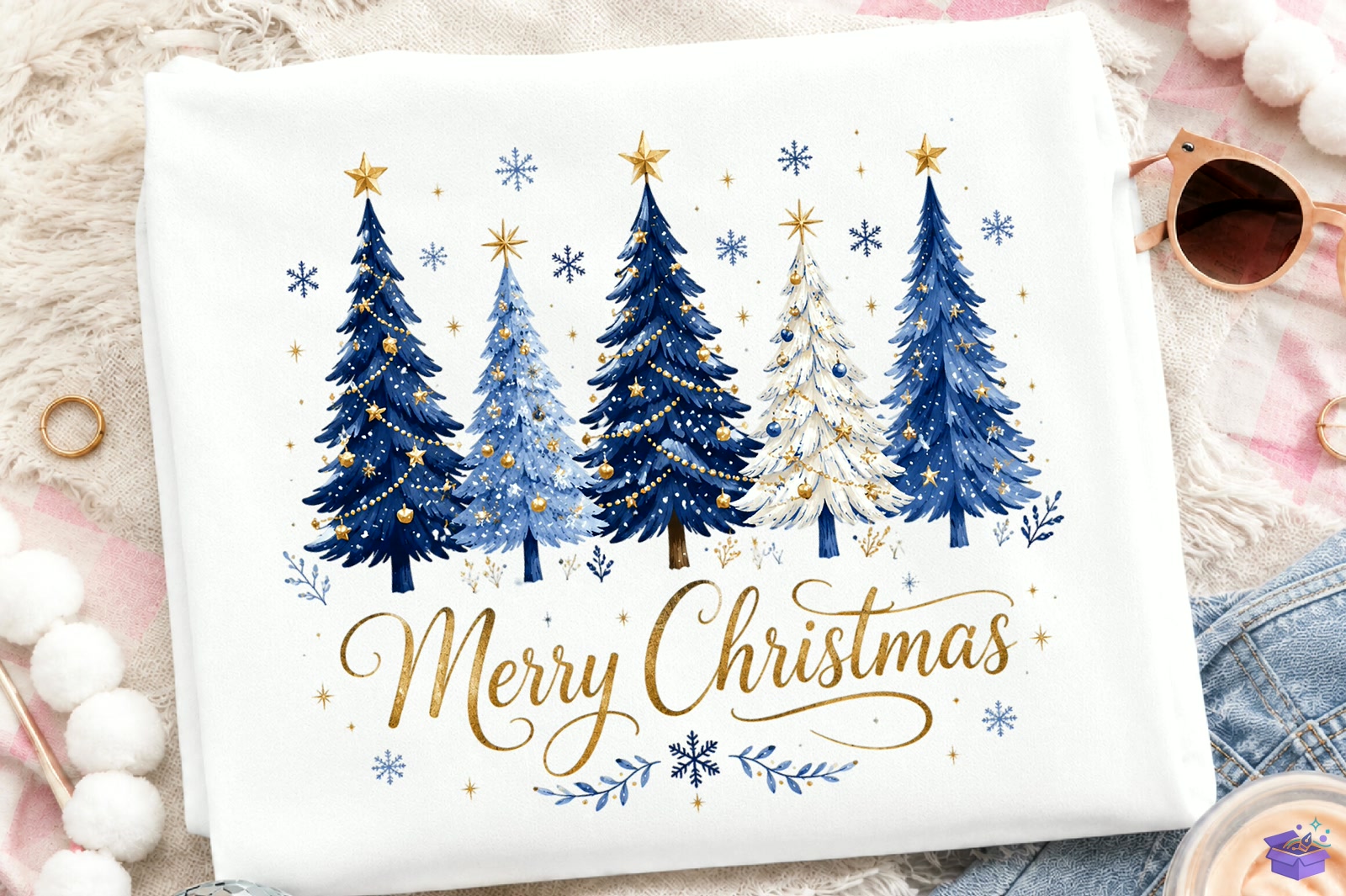 Merry Yılbaşı Süblimasyon Baskı Ağaç PNG - DTF & Süblimasyon Baskı Tasarımı (SVG, DXF, EPS, PNG) - detaylı önizleme 2